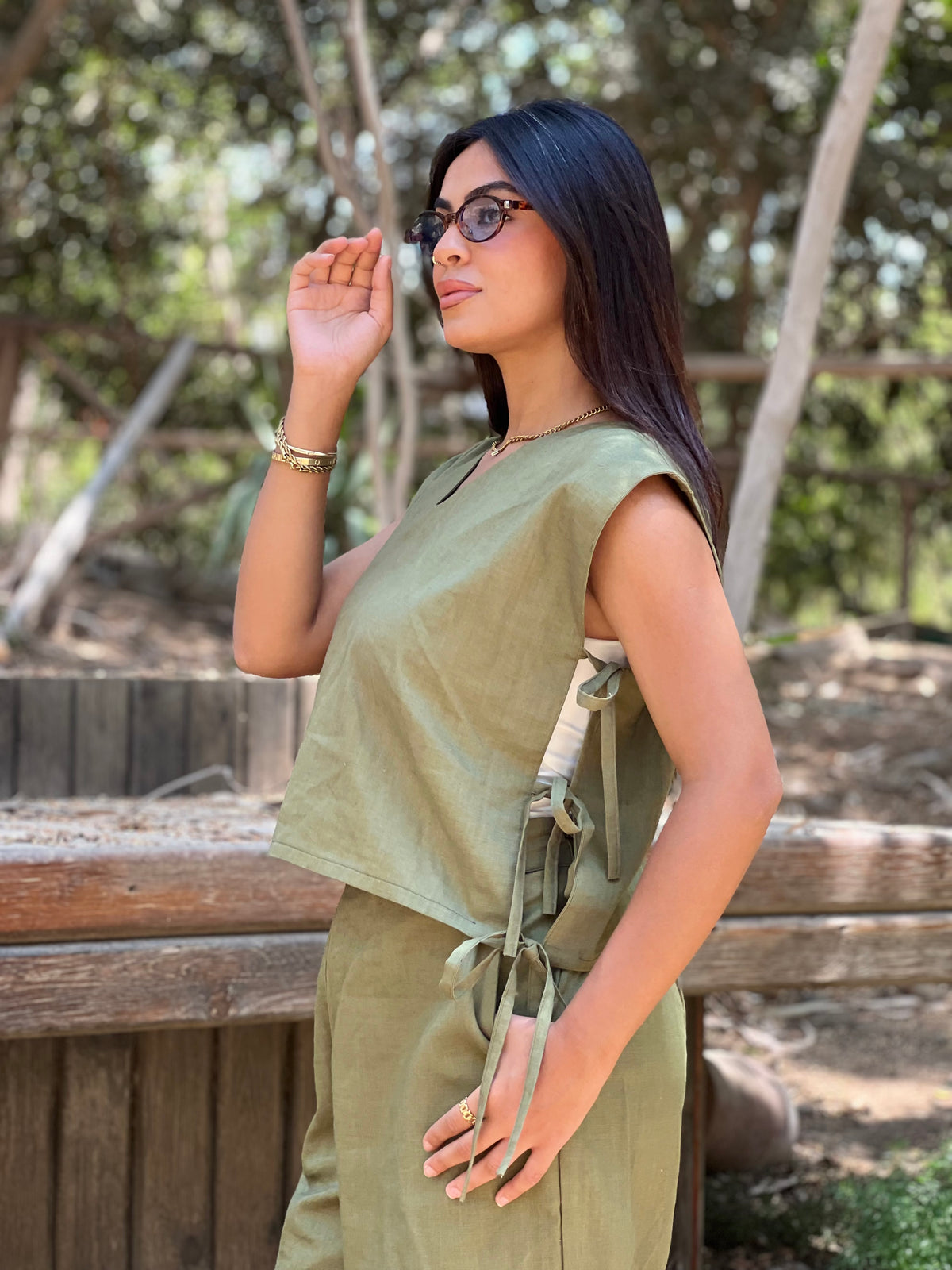 Olive Linen Set