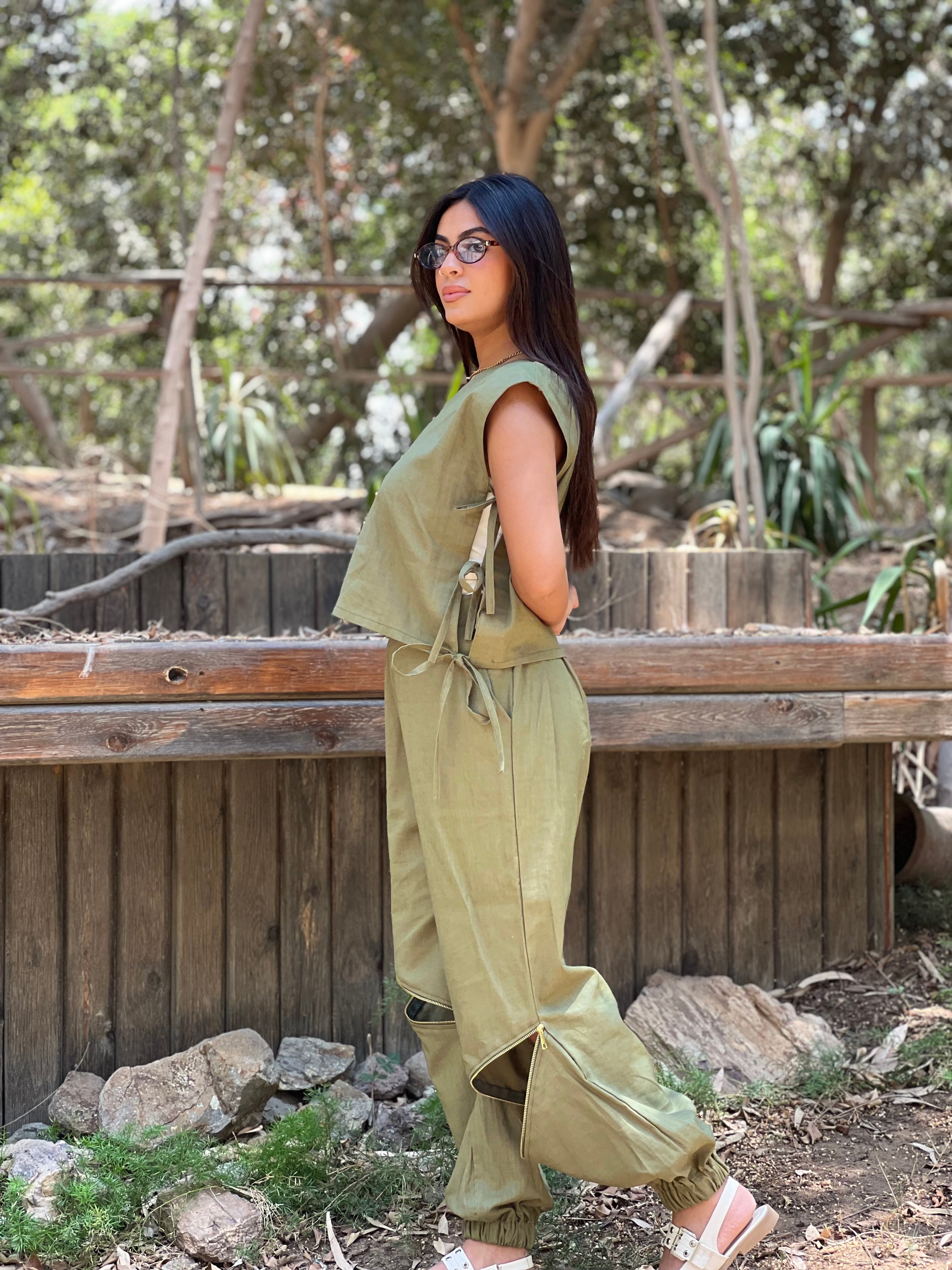 Olive Linen Set